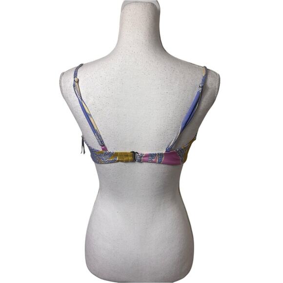 MAAJI PERIWINKLE PALMS IRENE UNMOLDED UNDERWIRED REVERSIBLE BIKINI TOP XL NEW - Picture 2 of 6